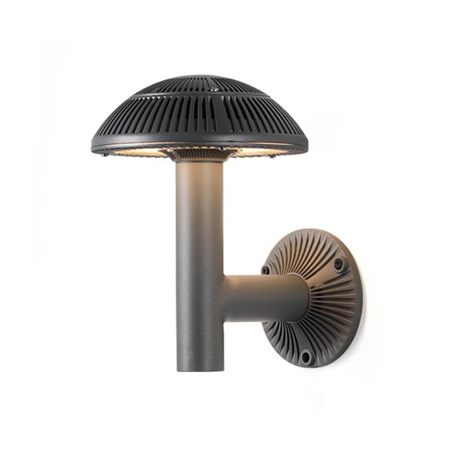Contemporary bollard light with ribbed dome shade and cylindrical post for pathway illumination