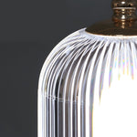 Ribbed Glass Table Lamp Lantern Ambient LED Beside Nights - Lamp Outdoor