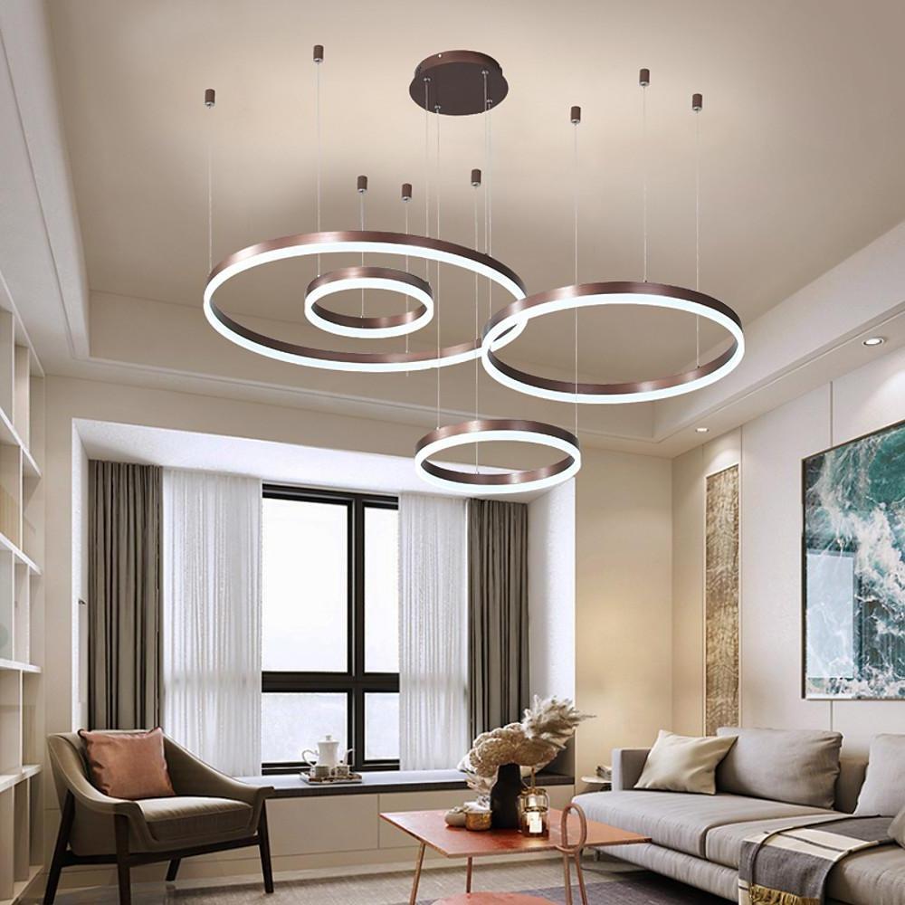 Circle Aluminum Large Chandeliers for High Ceilings Living Room Ceiling Lights - Lamp Outdoor