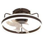 Round 360° Rotating Dimmable LED Silent Ceiling Fan Light with Remote Control - Lamp Outdoor