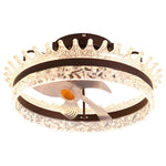 Round 360° Rotating Dimmable LED Silent Ceiling Fan Light with Remote Control - Lamp Outdoor