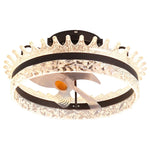 Round 360° Rotating Dimmable LED Silent Ceiling Fan Light with Remote Control - Lamp Outdoor