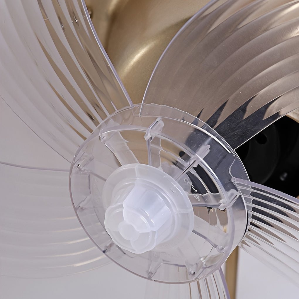 Round 360° Rotating Dimmable LED Silent Ceiling Fan Light with Remote Control - Lamp Outdoor