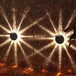 Round 9 LED Solar Petal Wall Light 3 Mode with Remote Outdoor Wall Sconce Lamp Waterproof Wall Mount Lighting