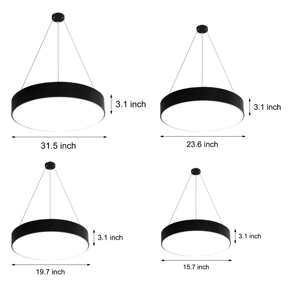 Round Pendant LED Office Lighting Modern Suspended Luminaires for Workspace - Lamp Outdoor