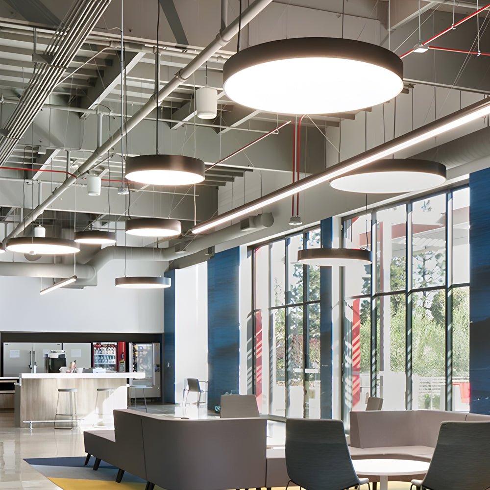 Round Pendant LED Office Lighting Modern Suspended Luminaires for Workspace - Lamp Outdoor