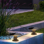 Round UFO Shaped Two Color Temperature LED Solar Waterproof Outdoor Fence Post Lights - Lamp Outdoor