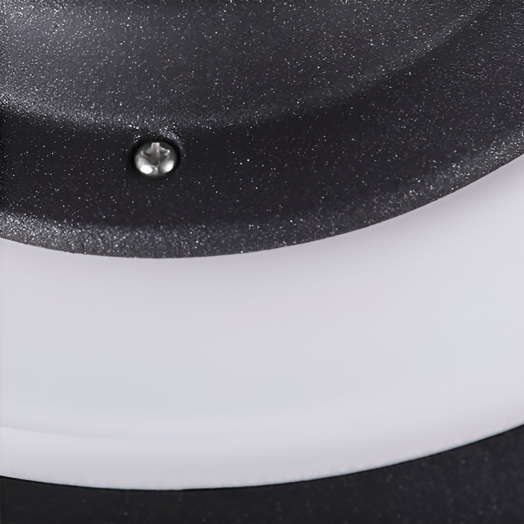 Round UFO Shaped Two Color Temperature LED Solar Waterproof Outdoor Fence Post Lights - Lamp Outdoor
