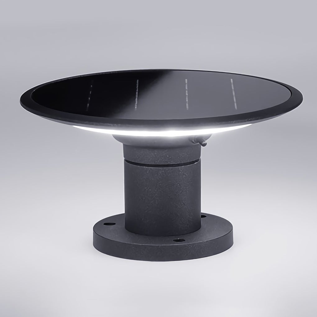 Round UFO Shaped Two Color Temperature LED Solar Waterproof Outdoor Fence Post Lights - Lamp Outdoor