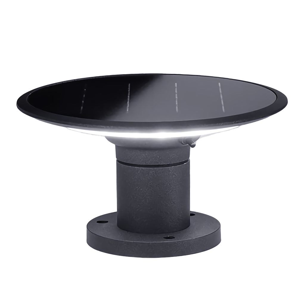 Round UFO Shaped Two Color Temperature LED Solar Waterproof Outdoor Fence Post Lights - Lamp Outdoor