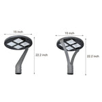 Round Waterproof LED Single/Two Arm Post Top Light - Lamp Outdoor
