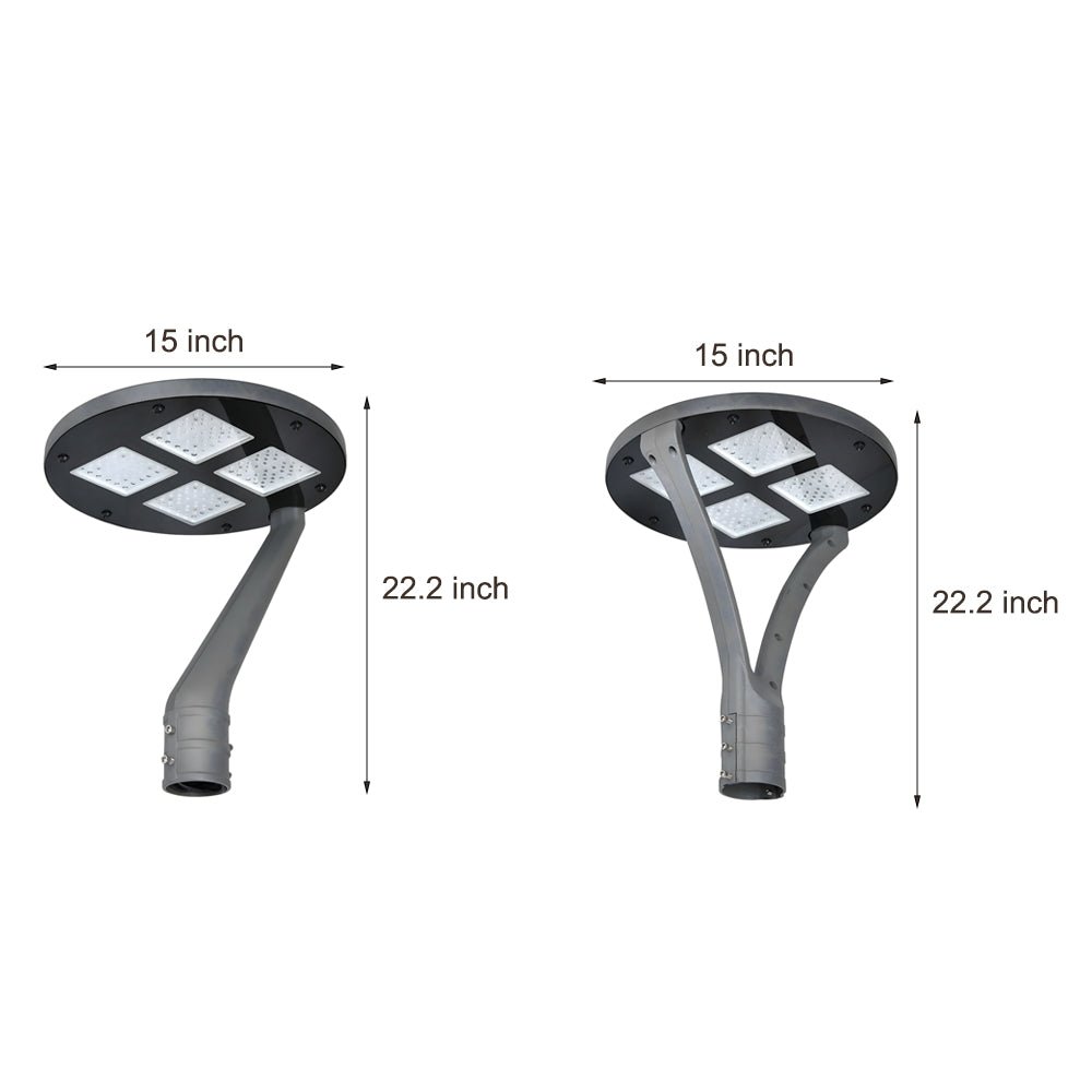 Round Waterproof LED Single/Two Arm Post Top Light - Lamp Outdoor
