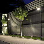 Round Waterproof LED Single/Two Arm Post Top Light - Lamp Outdoor
