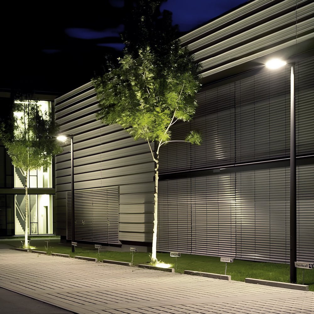 Round Waterproof LED Single/Two Arm Post Top Light - Lamp Outdoor
