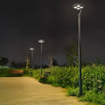 Round Waterproof LED Single/Two Arm Post Top Light - Lamp Outdoor
