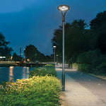 Round Waterproof LED Single/Two Arm Post Top Light - Lamp Outdoor