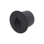 Black circular recessed light fixture with hollow center opening