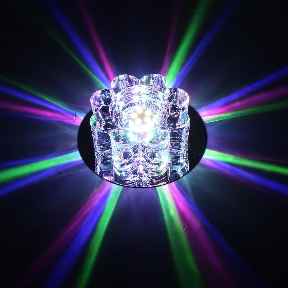 Electroplated Metal Crystal Flower Multi Color LED Modern Ceiling Light - Lamp Outdoor