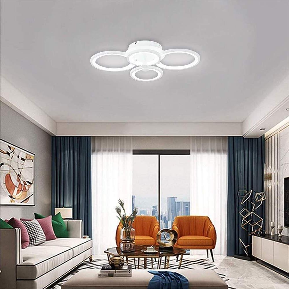 Elegant Semi Flush Mount Ceiling Lights with Unique Overlapping Rings - Lamp Outdoor