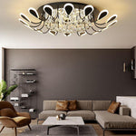 Flower Shaped Dimmable LED Crystal Modern Flush Mount Lighting Ceiling Light - Lamp Outdoor