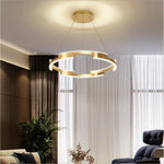 Interlocking Round Gold Chandelier for Living Room - Lamp Outdoor