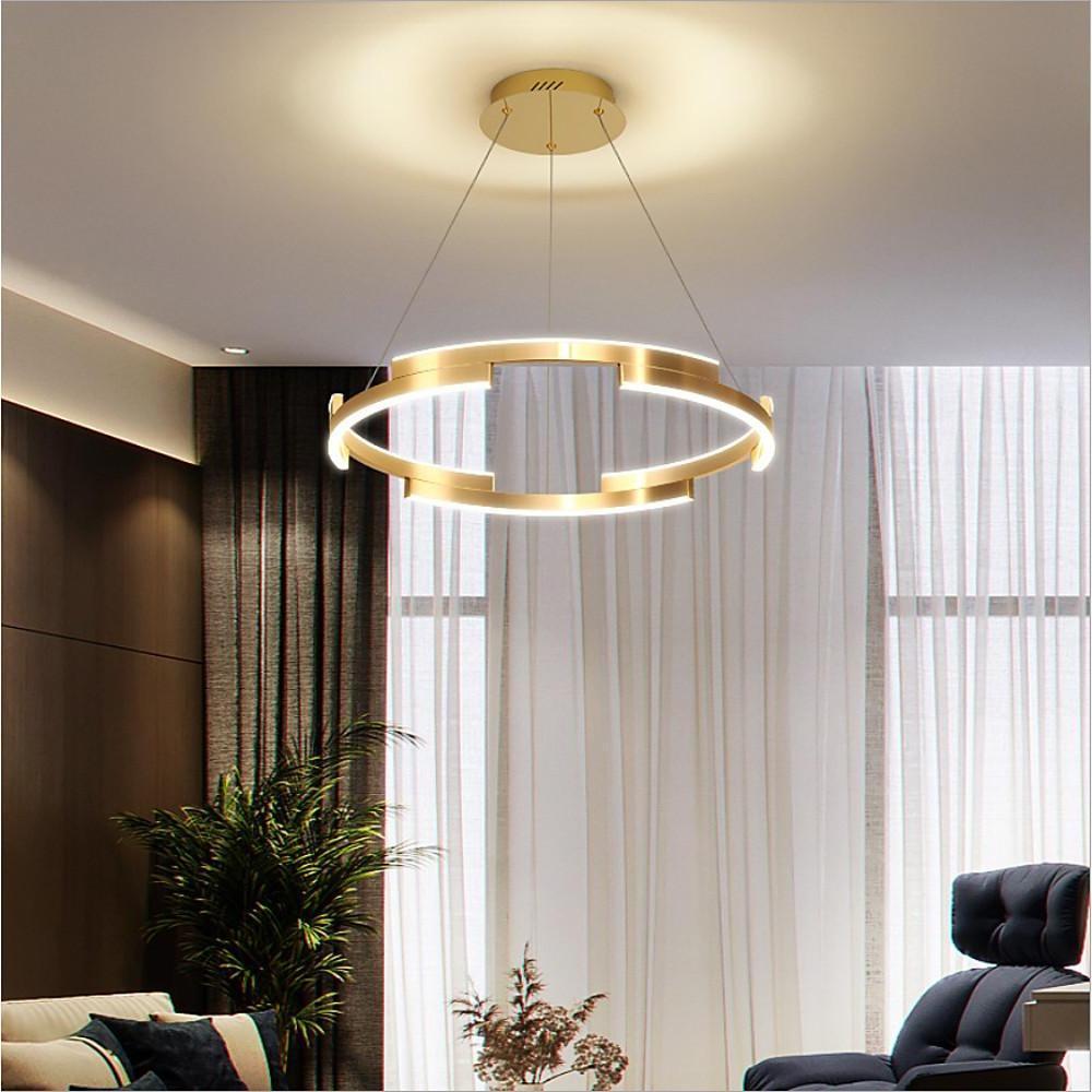 Interlocking Round Gold Chandelier for Living Room - Lamp Outdoor
