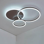 26'' LED Artistic Flush Mount Ceiling Light with Luxury 3 Ring for Bedroom - Lamp Outdoor