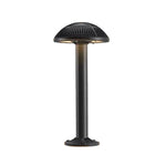 Short bollard light with mushroom cap design for low-level landscape and safety lighting