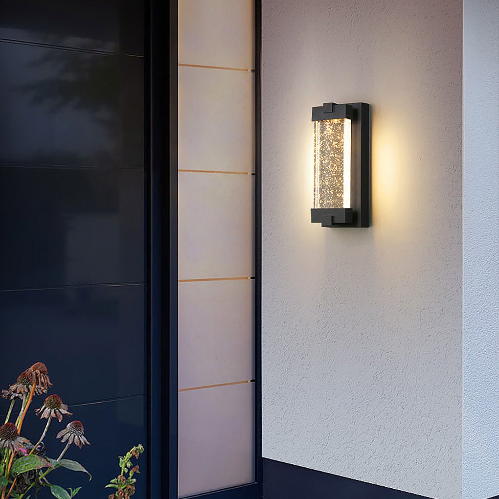 Rectangular Bubbles Crystal Waterproof COB Black Outdoor Wall Lights - Lamp Outdoor
