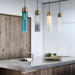 Simple Long Tube Glass Bottle Nordic Simple Small Chandelier Pendant Lights - Lamp Outdoor