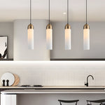 Simple Long Tube Glass Bottle Nordic Simple Small Chandelier Pendant Lights - Lamp Outdoor