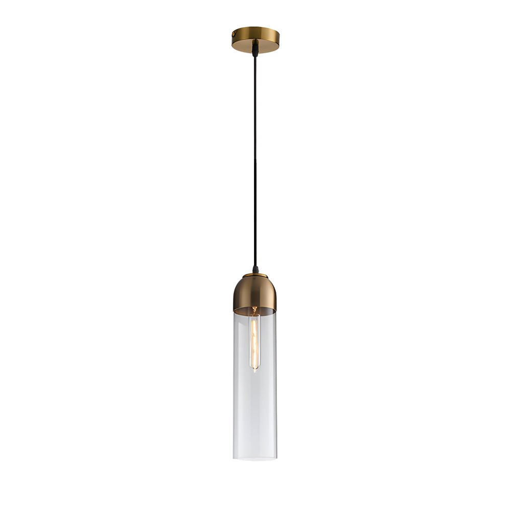 Simple Long Tube Glass Bottle Nordic Simple Small Chandelier Pendant Lights - Lamp Outdoor