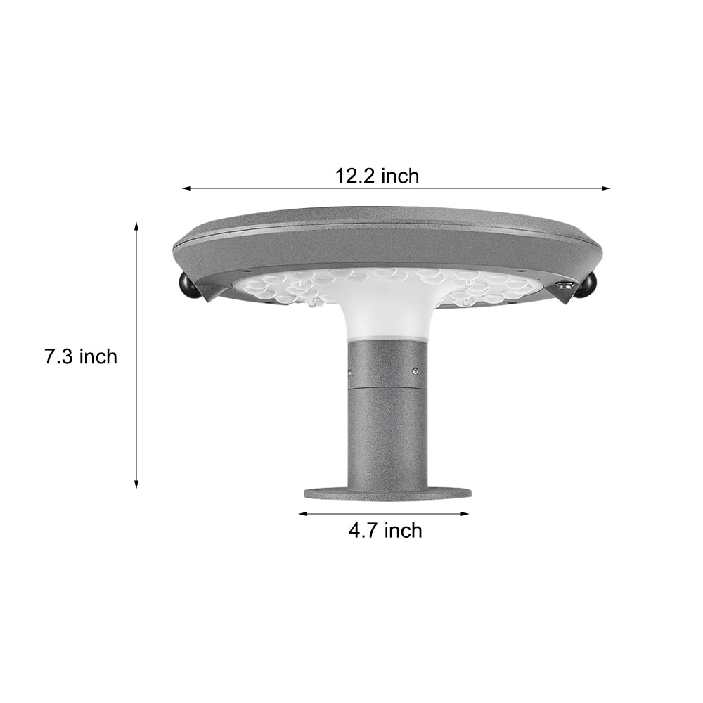 Simple Round LED Solar LED Post Light with Dual Motion Sensor - Lamp Outdoor