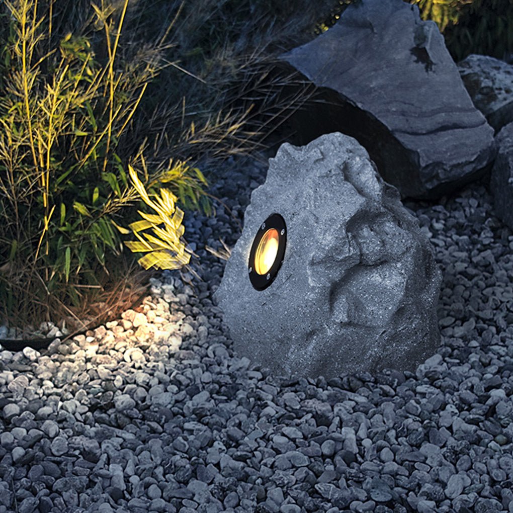 Resin Stone - Inspired Warm LED Garden Light Outdoor Illumination