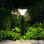 Sleek Solar LED Outdoor Landscape Post Pole Lights - Black Tapered Top - Lamp Outdoor