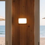 Black rectangular wall light fixture with clean frame design and integrated LED panel