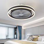 Round Dimming LED Modern Inverter Bladeless Ceiling Fan with Lights - Lamp Outdoor