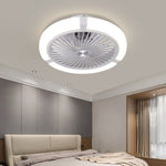 Round Dimming LED Modern Inverter Bladeless Ceiling Fan with Lights - Lamp Outdoor