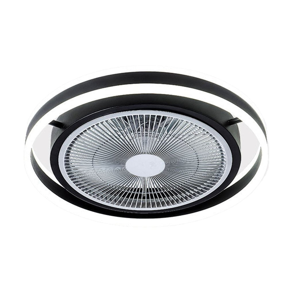 Round Dimming LED Modern Inverter Bladeless Ceiling Fan with Lights - Lamp Outdoor