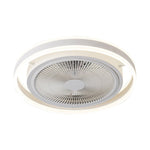 Round Dimming LED Modern Inverter Bladeless Ceiling Fan with Lights - Lamp Outdoor