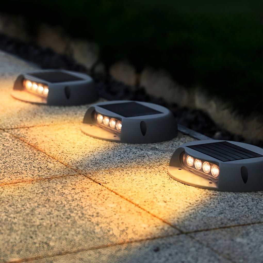Wall Protected Flush Mount-On-Step Lights Solar LED Stairway Landscape Lighting - Lamp Outdoor