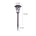 Solar Glass & Metal Stake Lawn Lights LED Retro Modern Waterproof Lighting