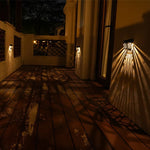 Solar Hollow Outdoor Wall Sconce Lighting Led Fence Wall Lamp Garden Lights - Lamp Outdoor