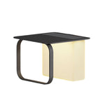 Modern solar LED cube light with black frame and warm white illumination against clean background