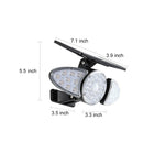 Solar Motion Security Light 3 - Head Outdoor LED Wall Fixture with Motion Sensor