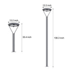 Solar Outdoor Post Garden Pole Light with Dual Motion Sensor - Lamp Outdoor