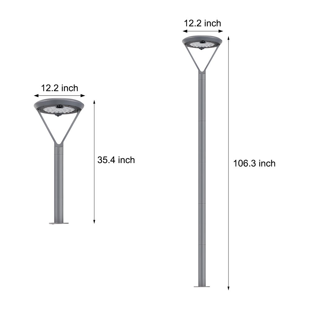 Solar Outdoor Post Garden Pole Light with Dual Motion Sensor - Lamp Outdoor