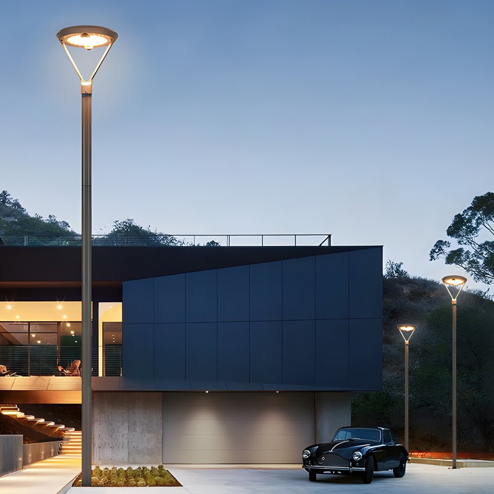 Solar Outdoor Post Garden Pole Light with Dual Motion Sensor - Lamp Outdoor