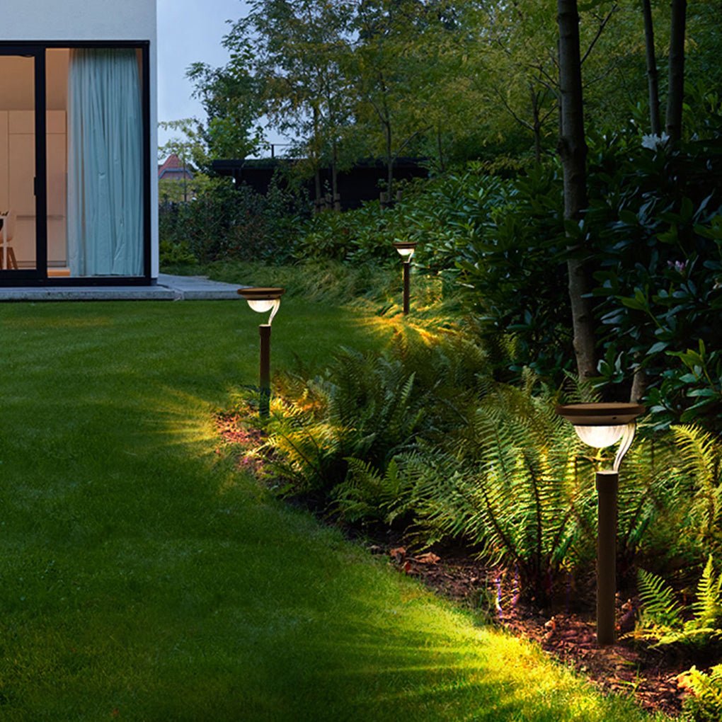 Conical Floating Top Solar Pathway Light Auto On/Off, Waterproof Outdoor Lamp