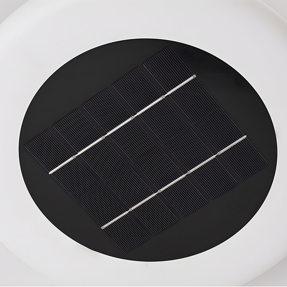 Circular solar panel with diagonal lines